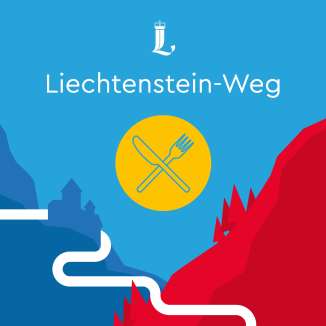 Immagine simbolica con coltello e forchetta per le stazioni culinarie lungo il «Sentiero del Liechtenstein»