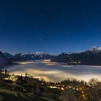 Mare di nebbia a Triesenberg