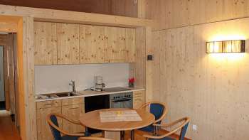 Cucina-soggiorno appartamento per vacanze Bergle